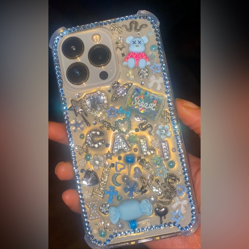Sky blue iPhone junk case